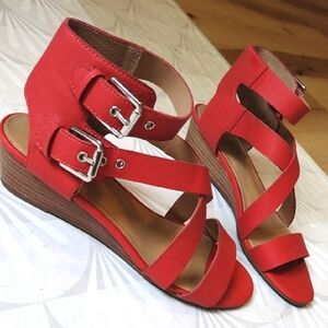 Franco Sarto Uganda Red Leather Wedge